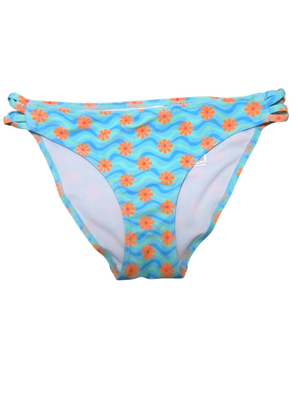 Zara Aqua & Orange Floral Wave Bikini Bottoms - 9/10 NWT